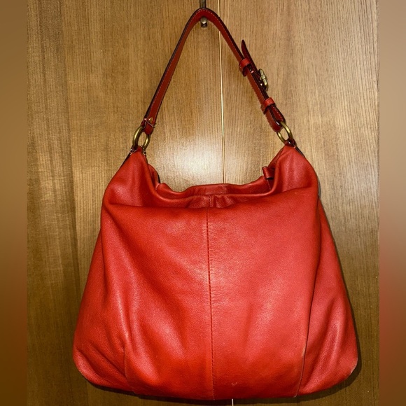 Coach Madison Isabelle Leather Hobo Shoulder Bag in Orange F17275 - Picture 5 of 16